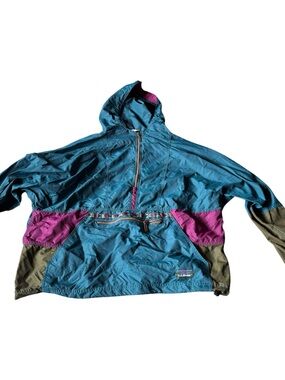 Vintage L.L. Bean hooded Anorak color block windbreaker